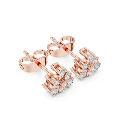 Round Cluster Lab Grown Diamond Earrings