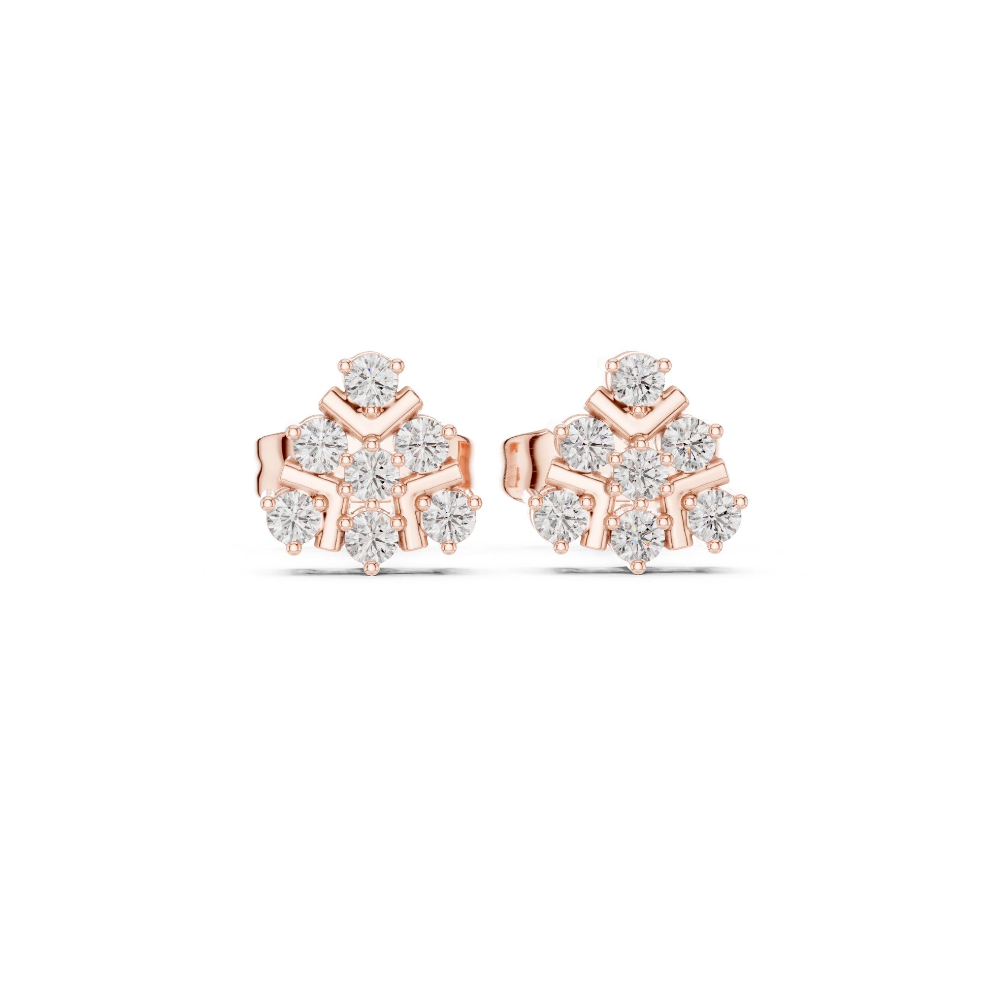 Round Cluster Lab Grown Diamond Earrings