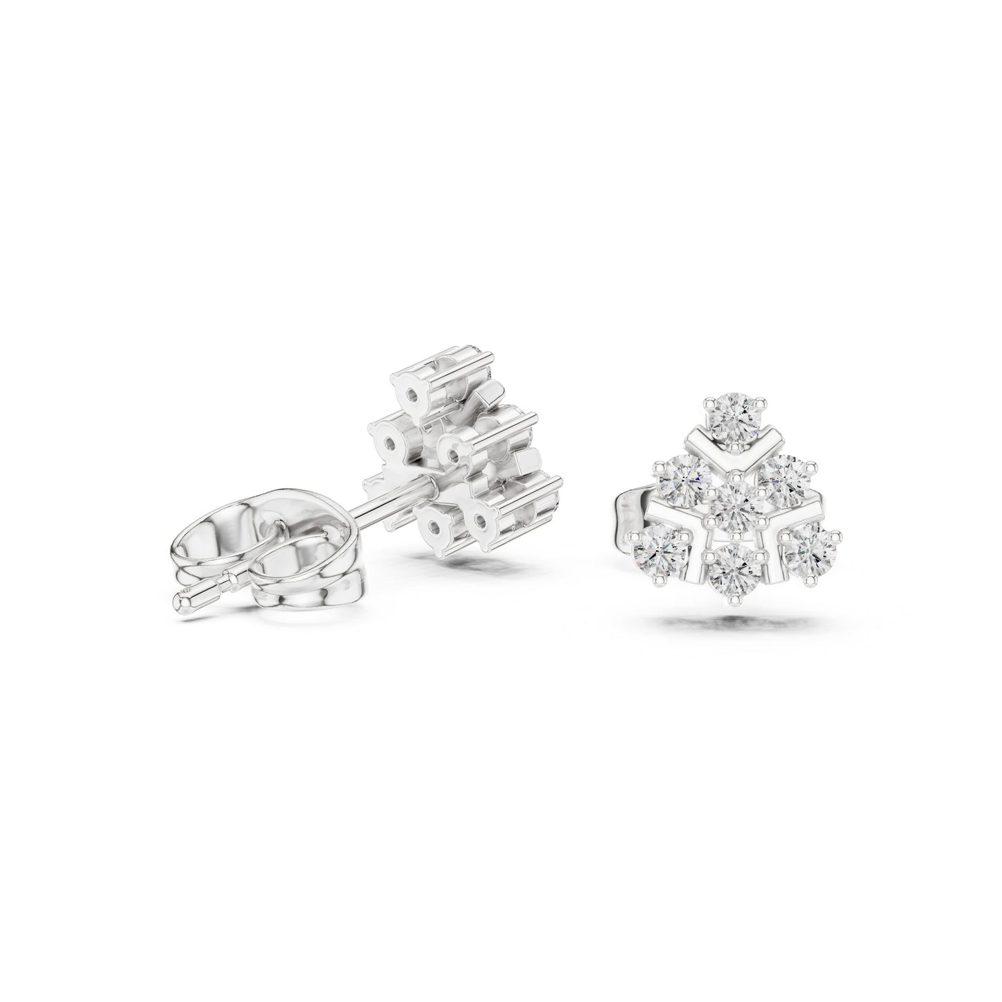 Round Cluster Lab Grown Diamond Earrings