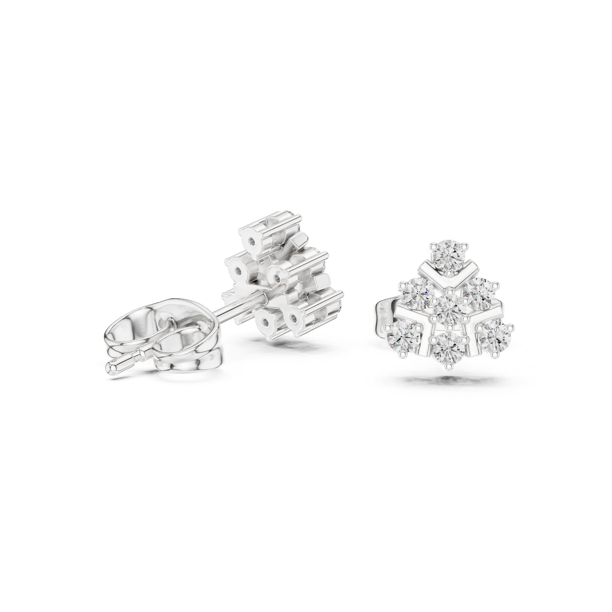 Round Cluster Lab Grown Diamond Earrings