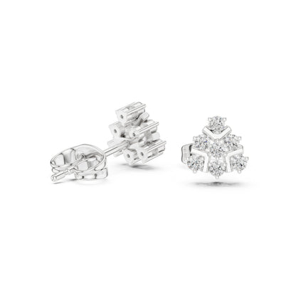 Round Cluster Lab Grown Diamond Earrings