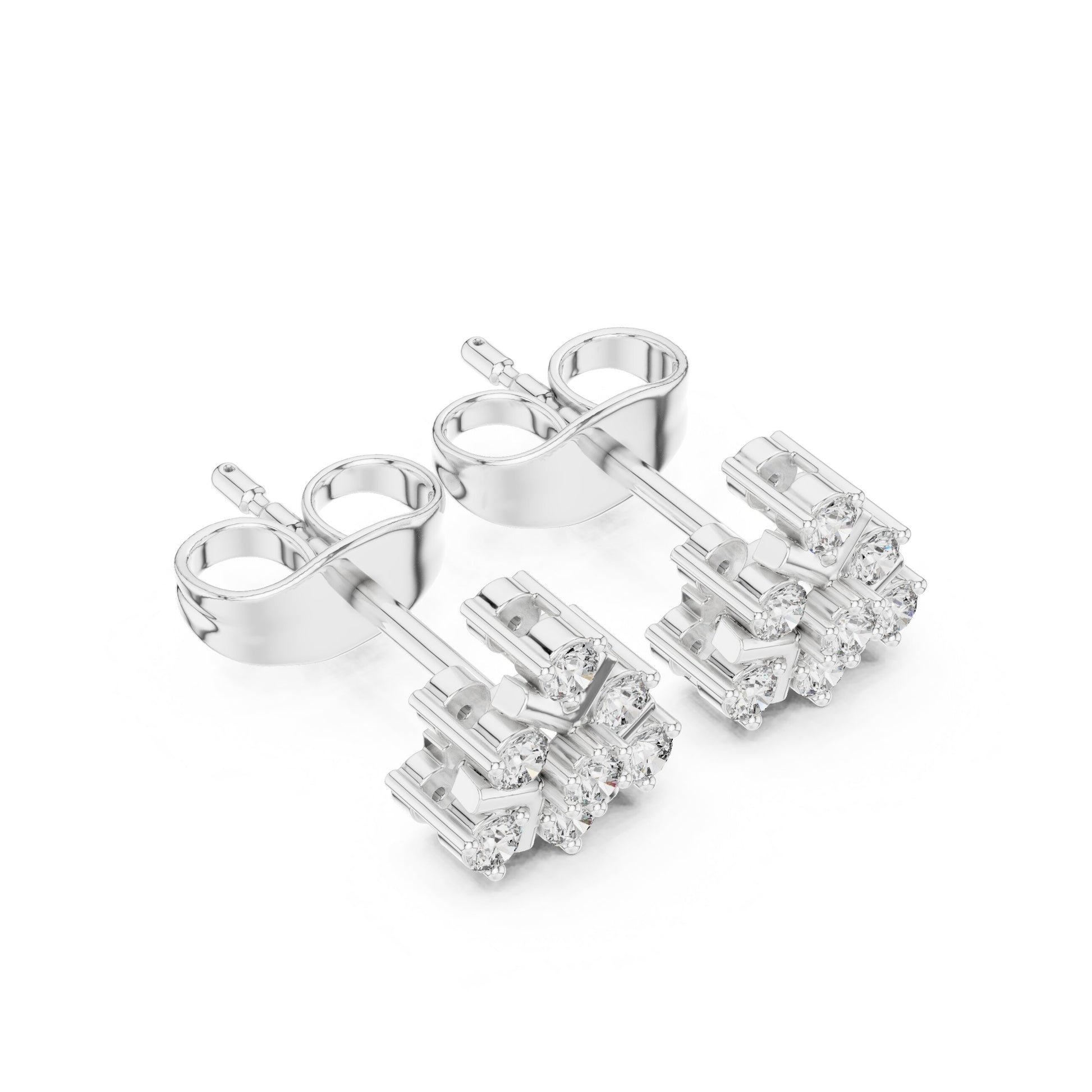 Round Cluster Lab Grown Diamond Earrings