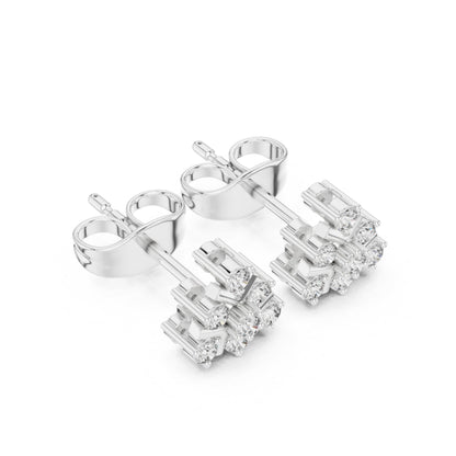 Round Cluster Lab Grown Diamond Earrings
