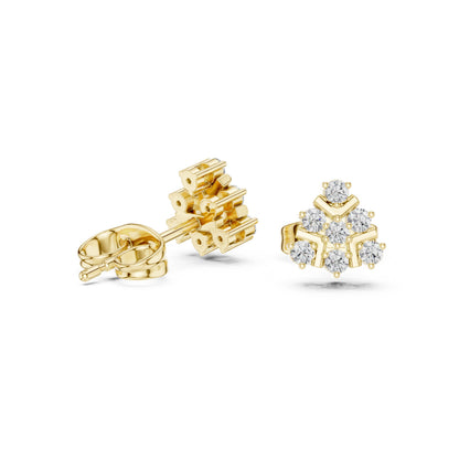 Round Cluster Lab Grown Diamond Earrings