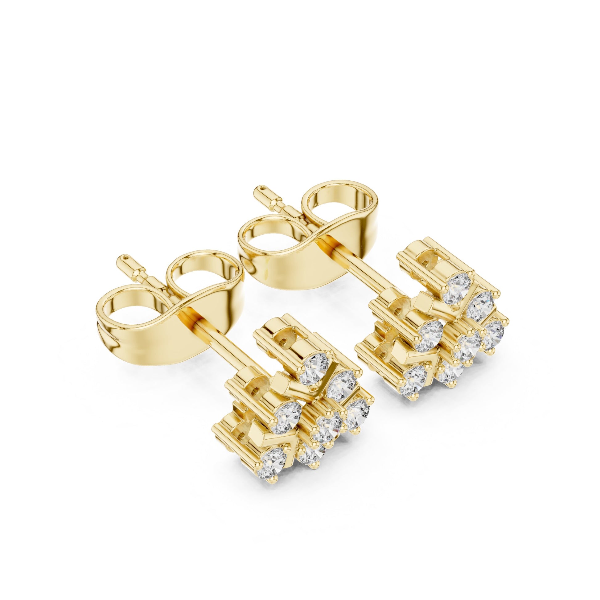 Round Cluster Lab Grown Diamond Earrings