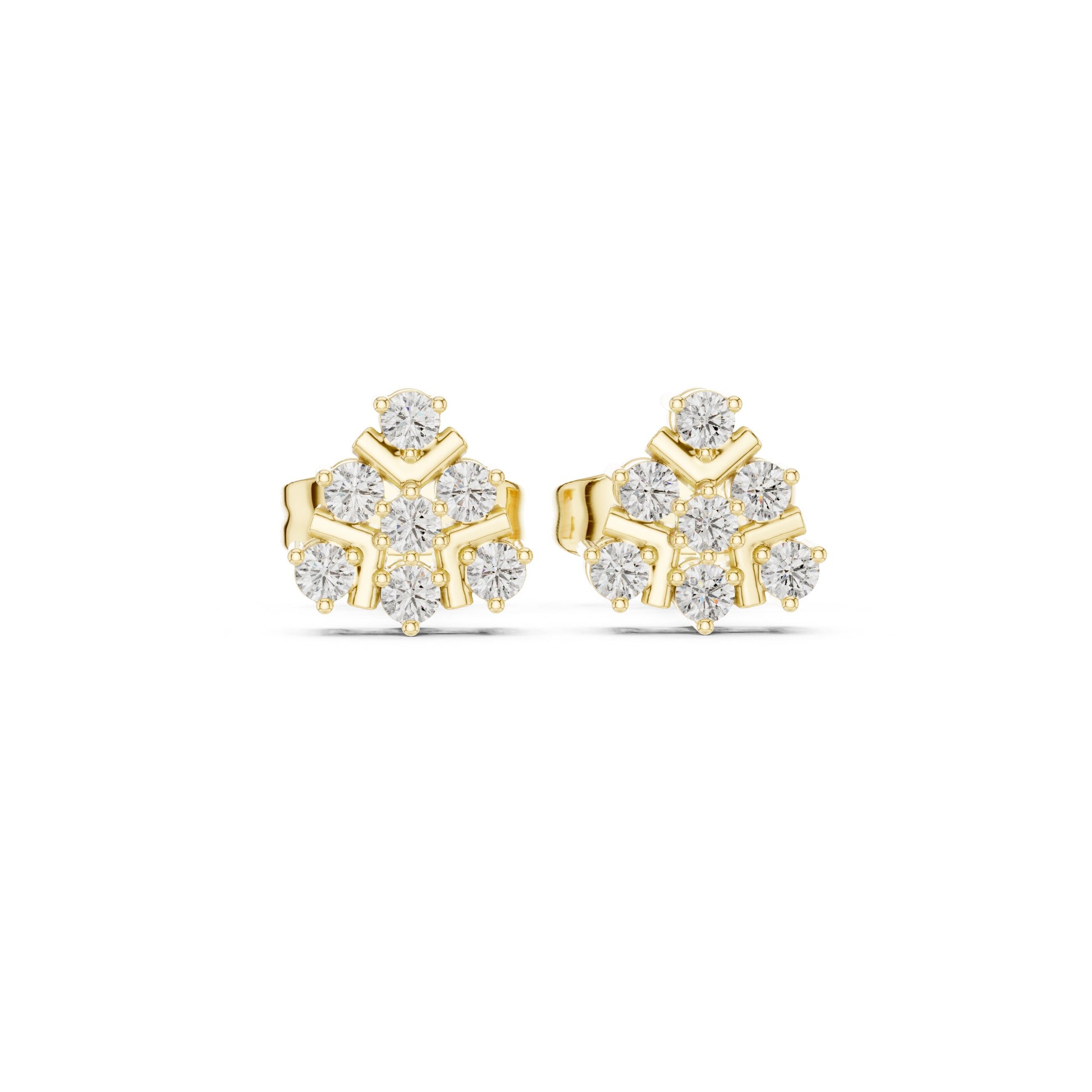 Round Cluster Lab Grown Diamond Earrings