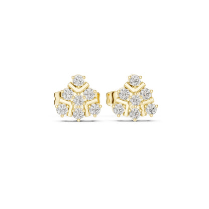 Round Cluster Lab Grown Diamond Earrings
