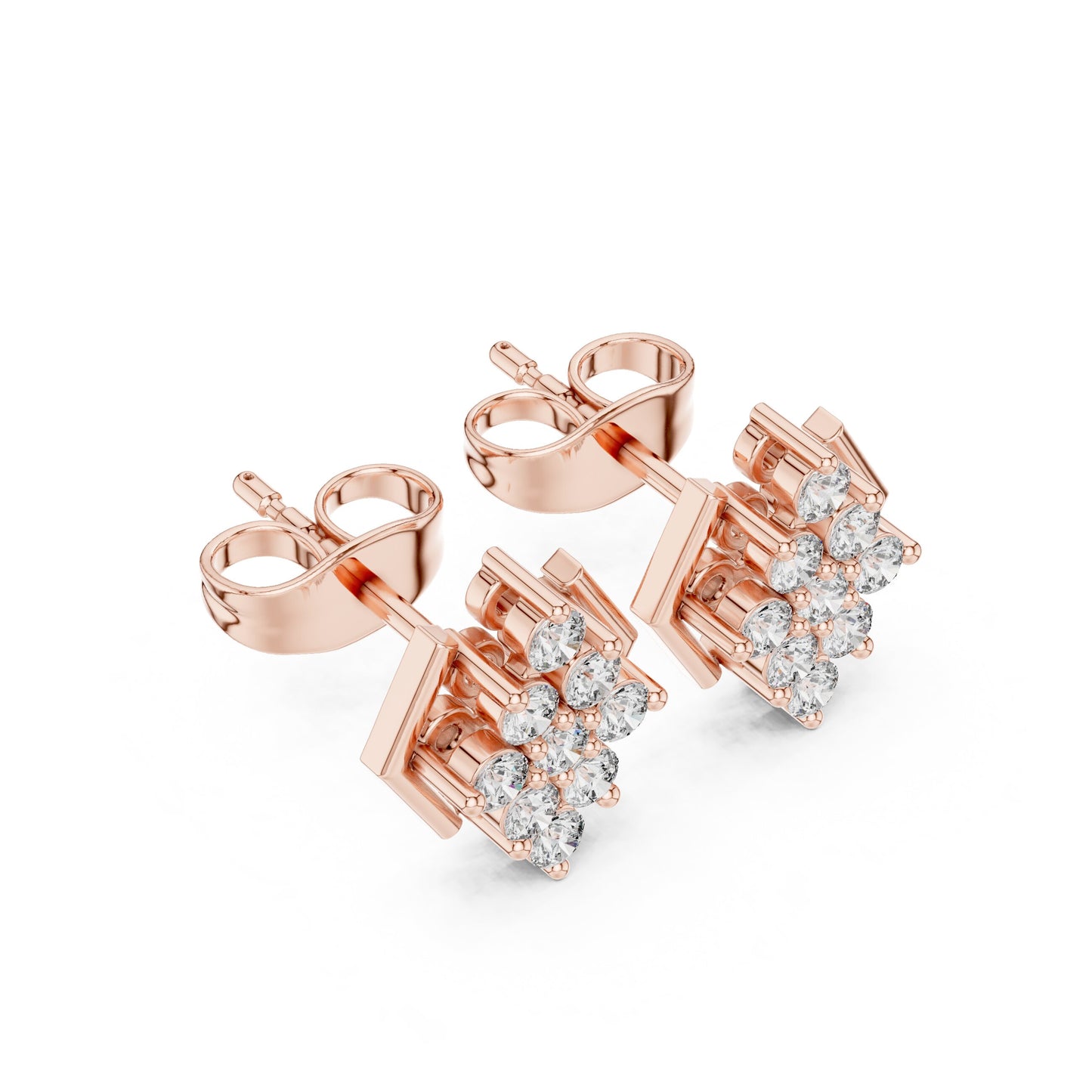 Round Cluster Lab Grown Diamond Earrings