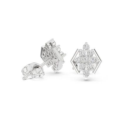 Round Cluster Lab Grown Diamond Earrings