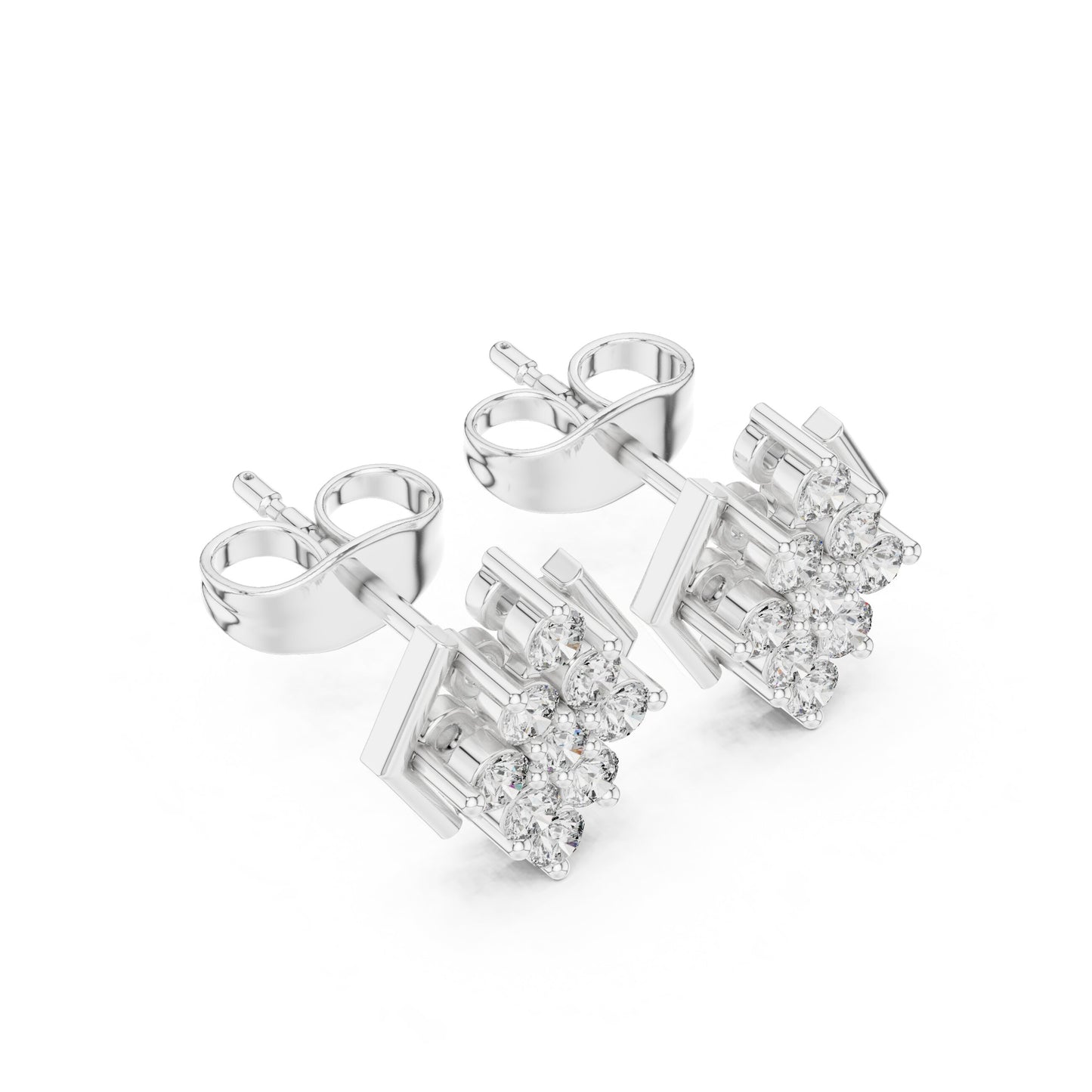Round Cluster Lab Grown Diamond Earrings