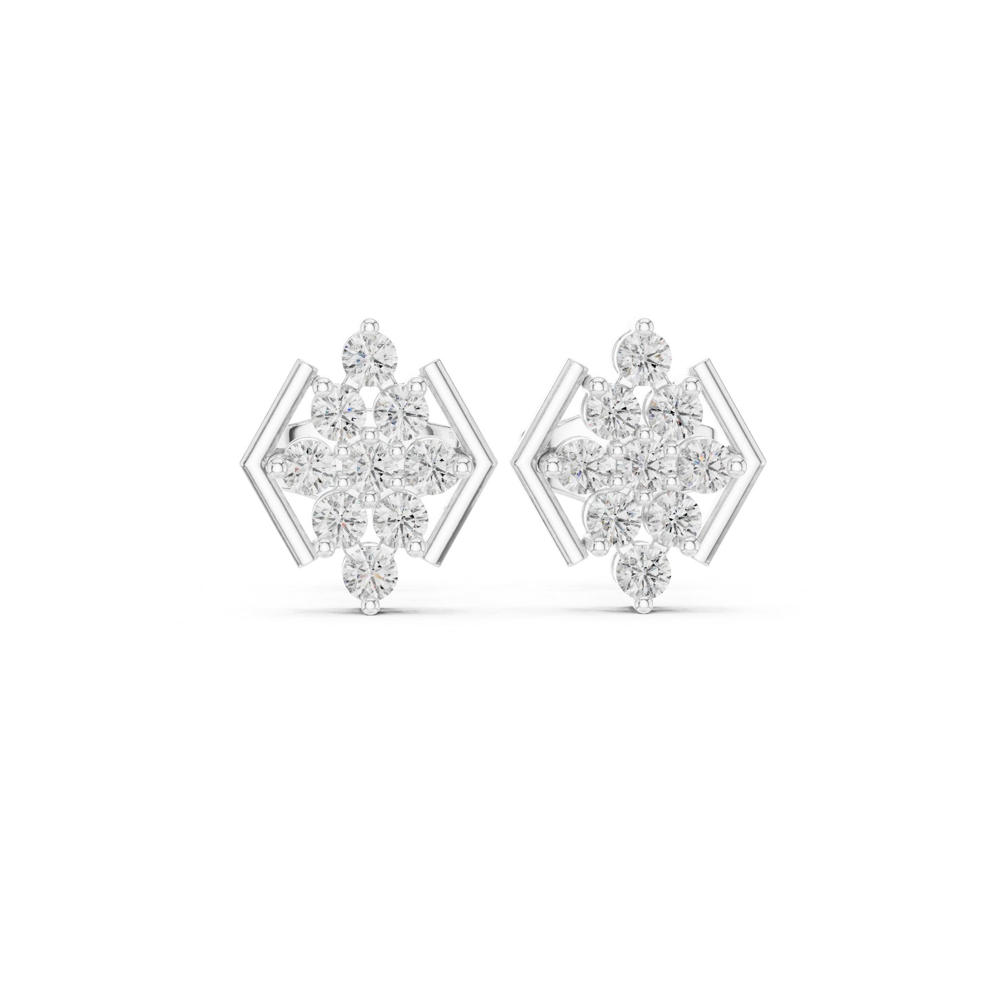 Round Cluster Lab Grown Diamond Earrings