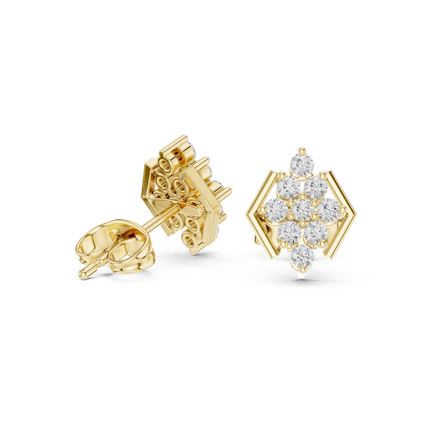 Round Cluster Lab Grown Diamond Earrings