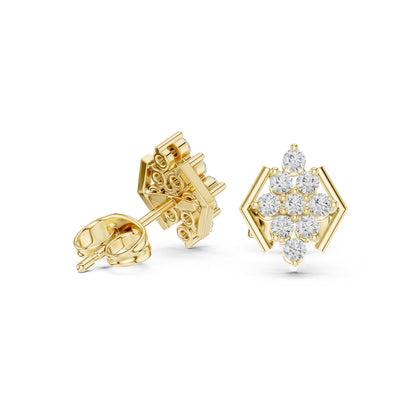 Round Cluster Lab Grown Diamond Earrings