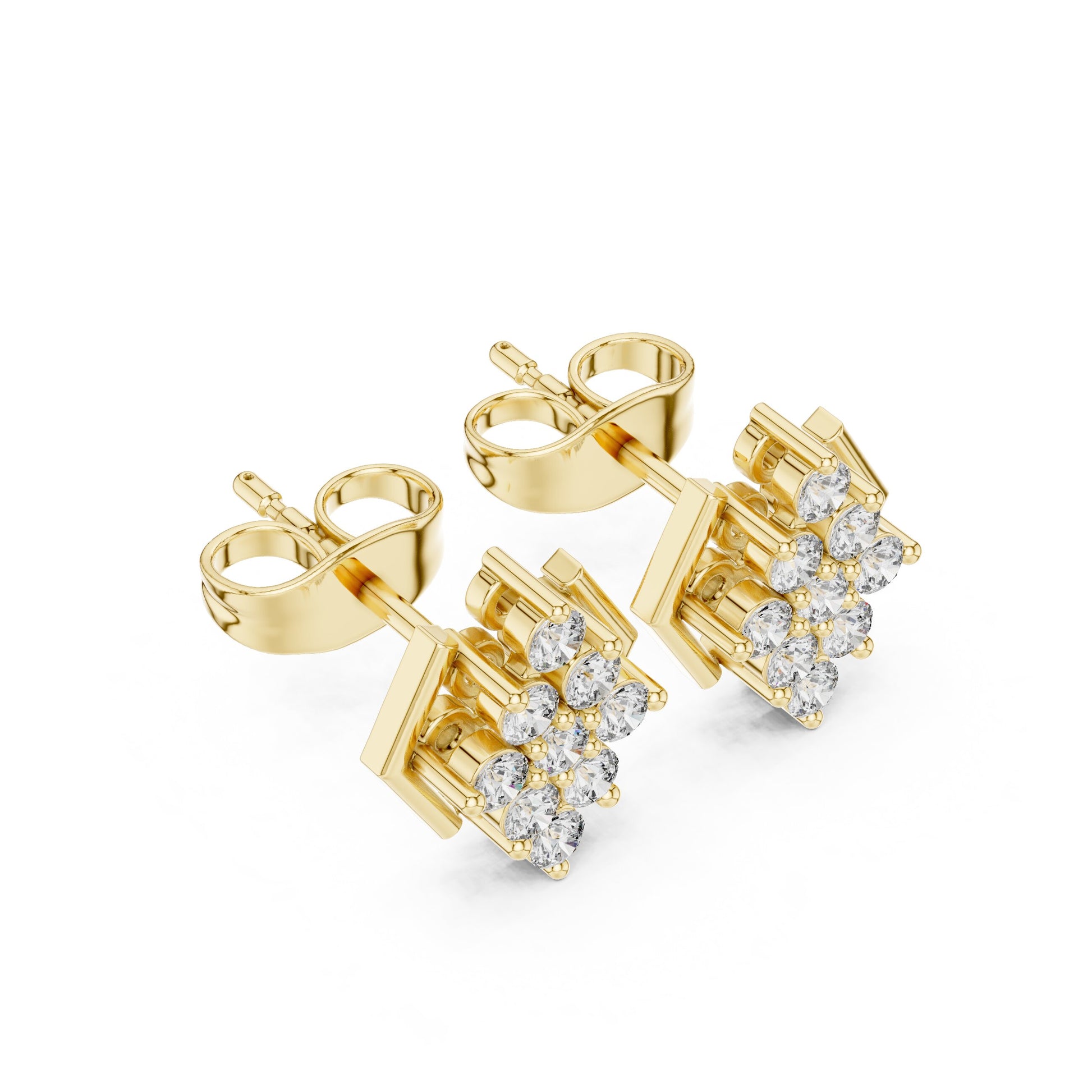 Round Cluster Lab Grown Diamond Earrings
