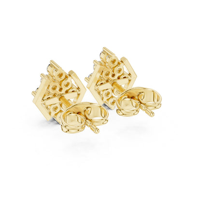 Round Cluster Lab Grown Diamond Earrings