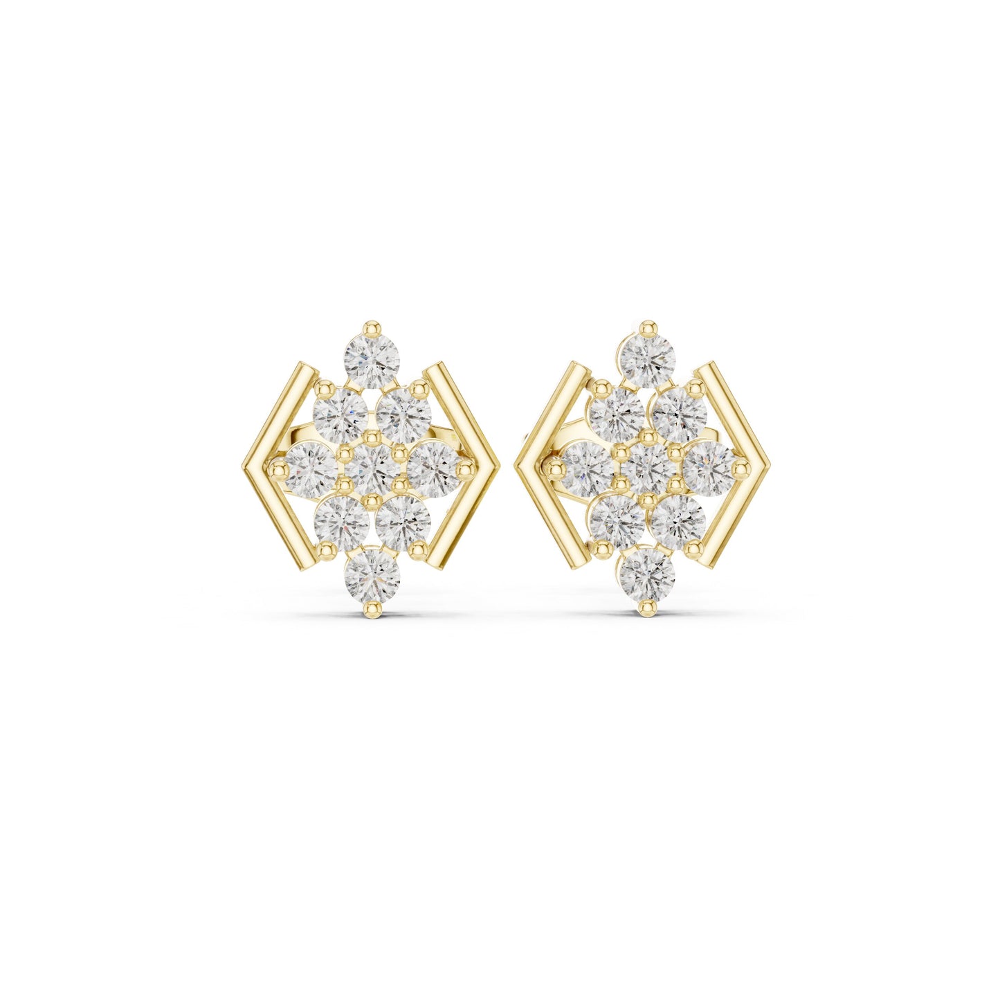 Round Cluster Lab Grown Diamond Earrings