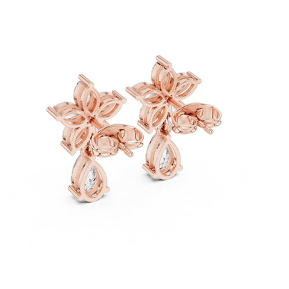 Mixed Shape Lab Grown Diamond Climber Earrings