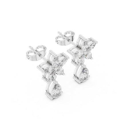 Mixed Shape Lab Grown Diamond Climber Earrings