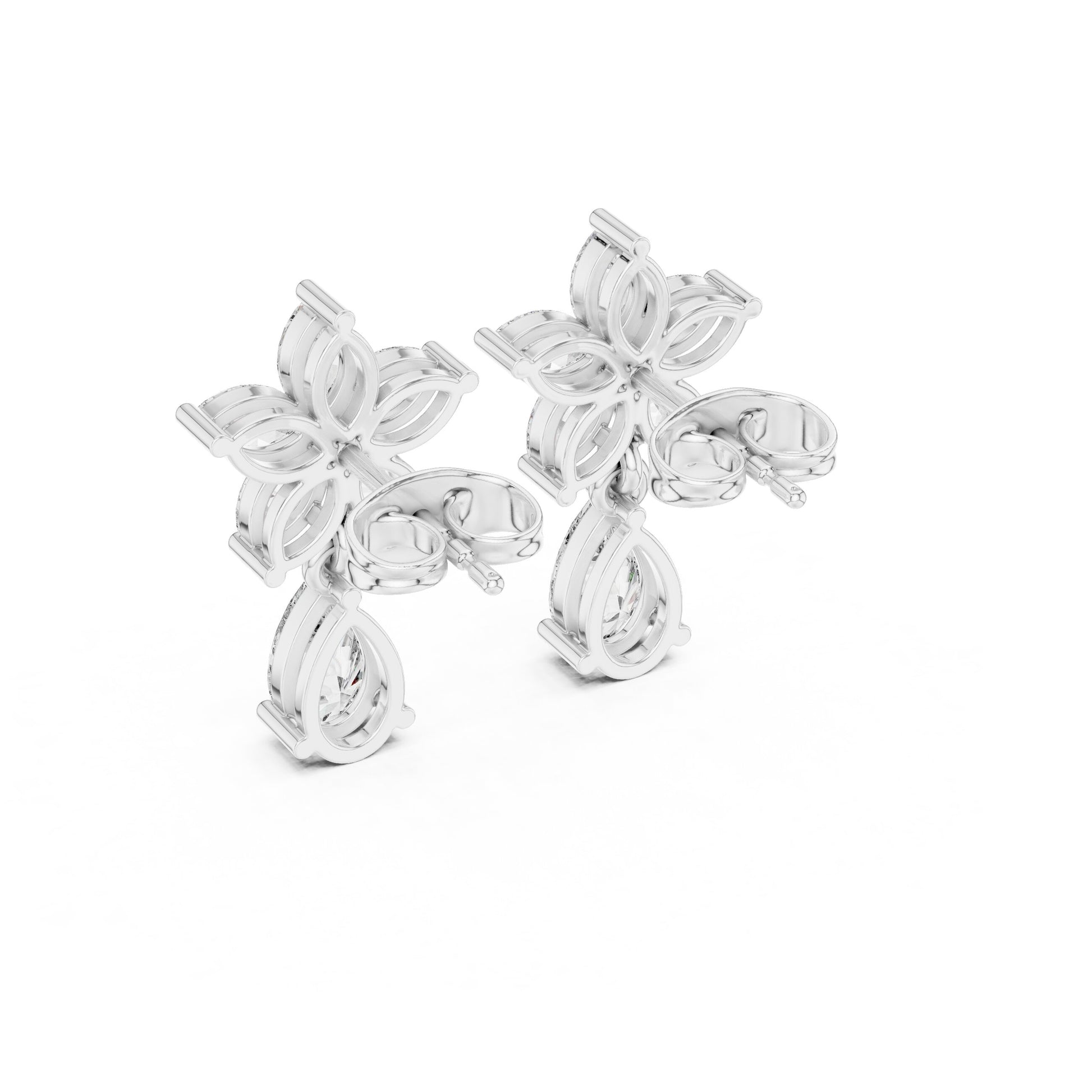 Mixed Shape Lab Grown Diamond Climber Earrings