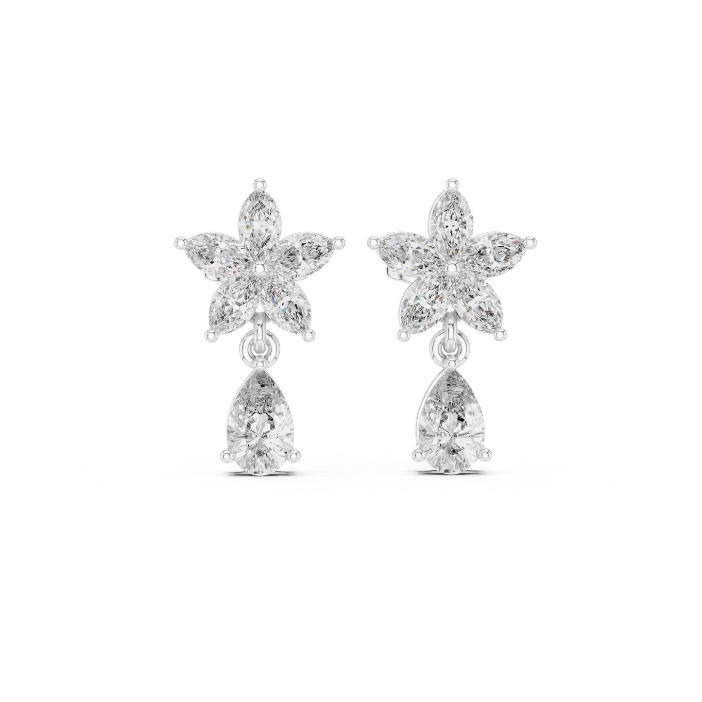 Mixed Shape Lab Grown Diamond Climber Earrings