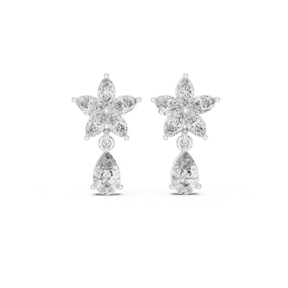Mixed Shape Lab Grown Diamond Climber Earrings