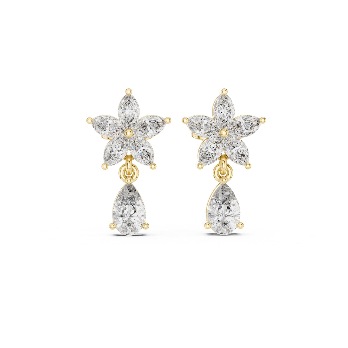 Mixed Shape Lab Grown Diamond Climber Earrings