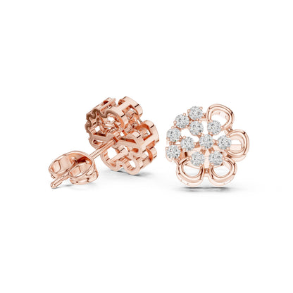 Round Cluster Lab Grown Diamond Earrings