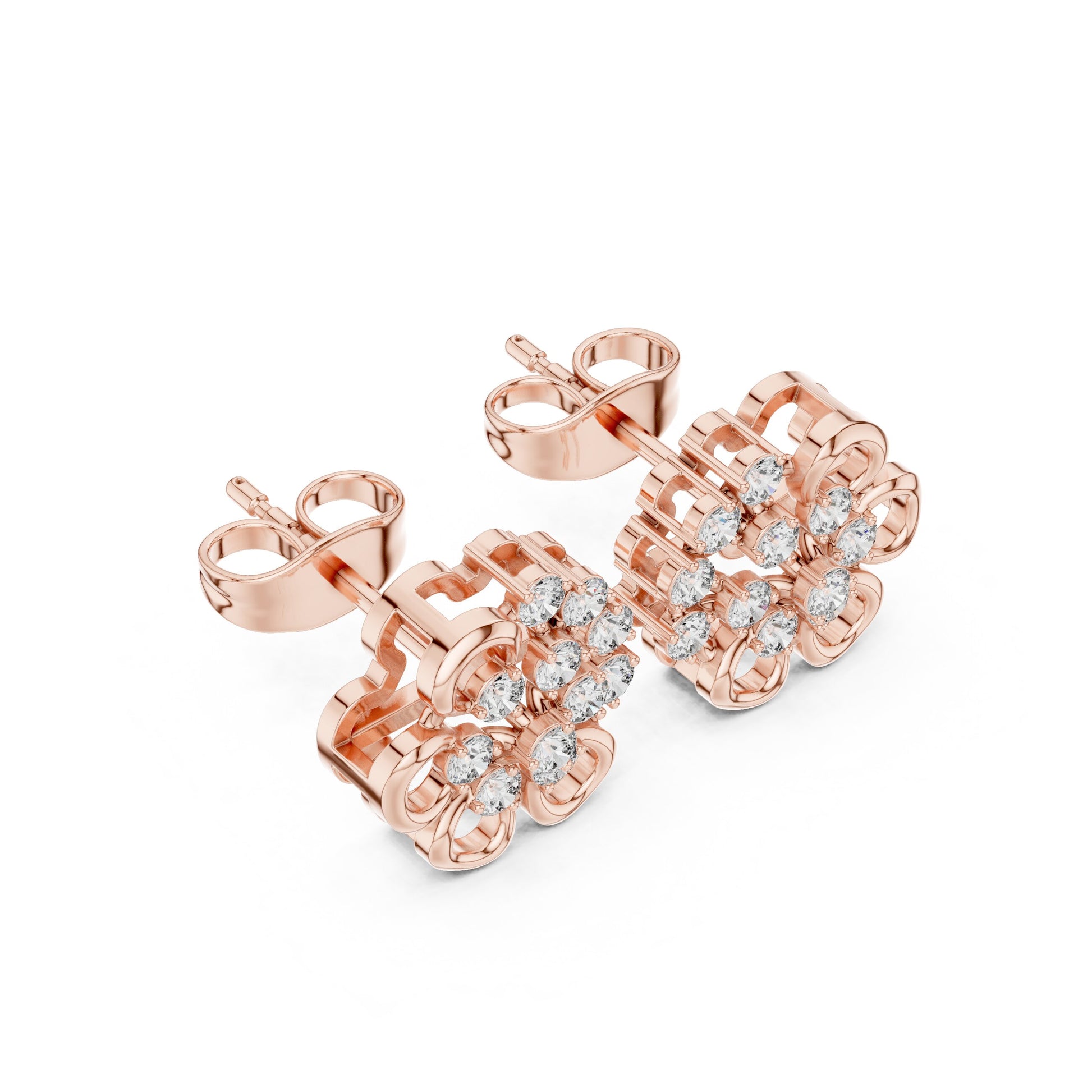Round Cluster Lab Grown Diamond Earrings