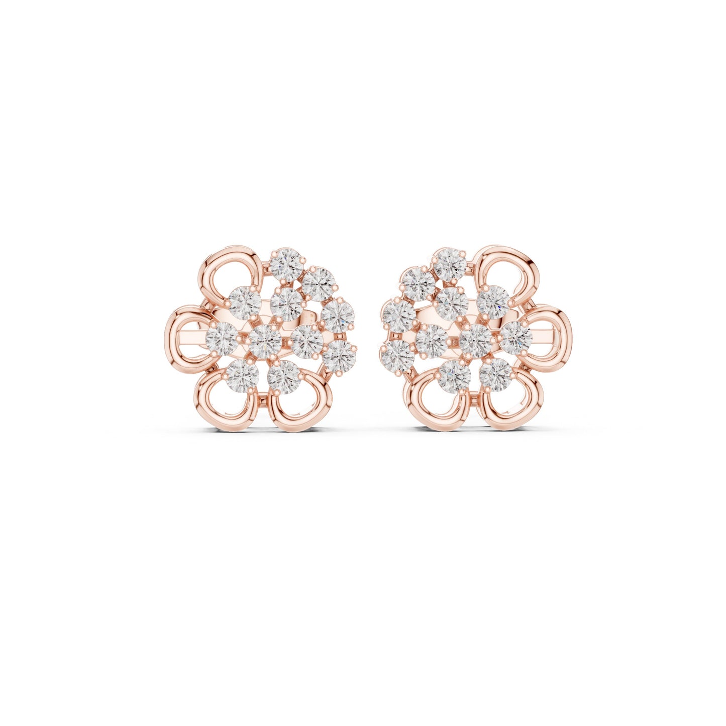 Round Cluster Lab Grown Diamond Earrings