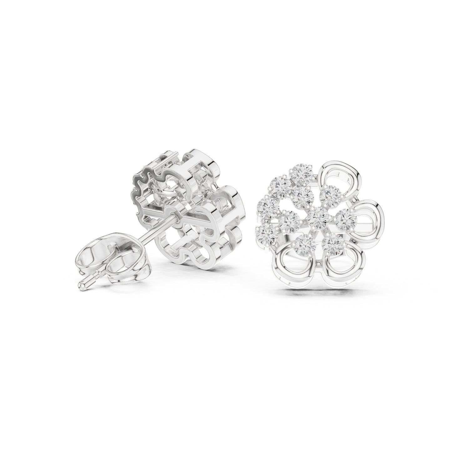 Round Cluster Lab Grown Diamond Earrings