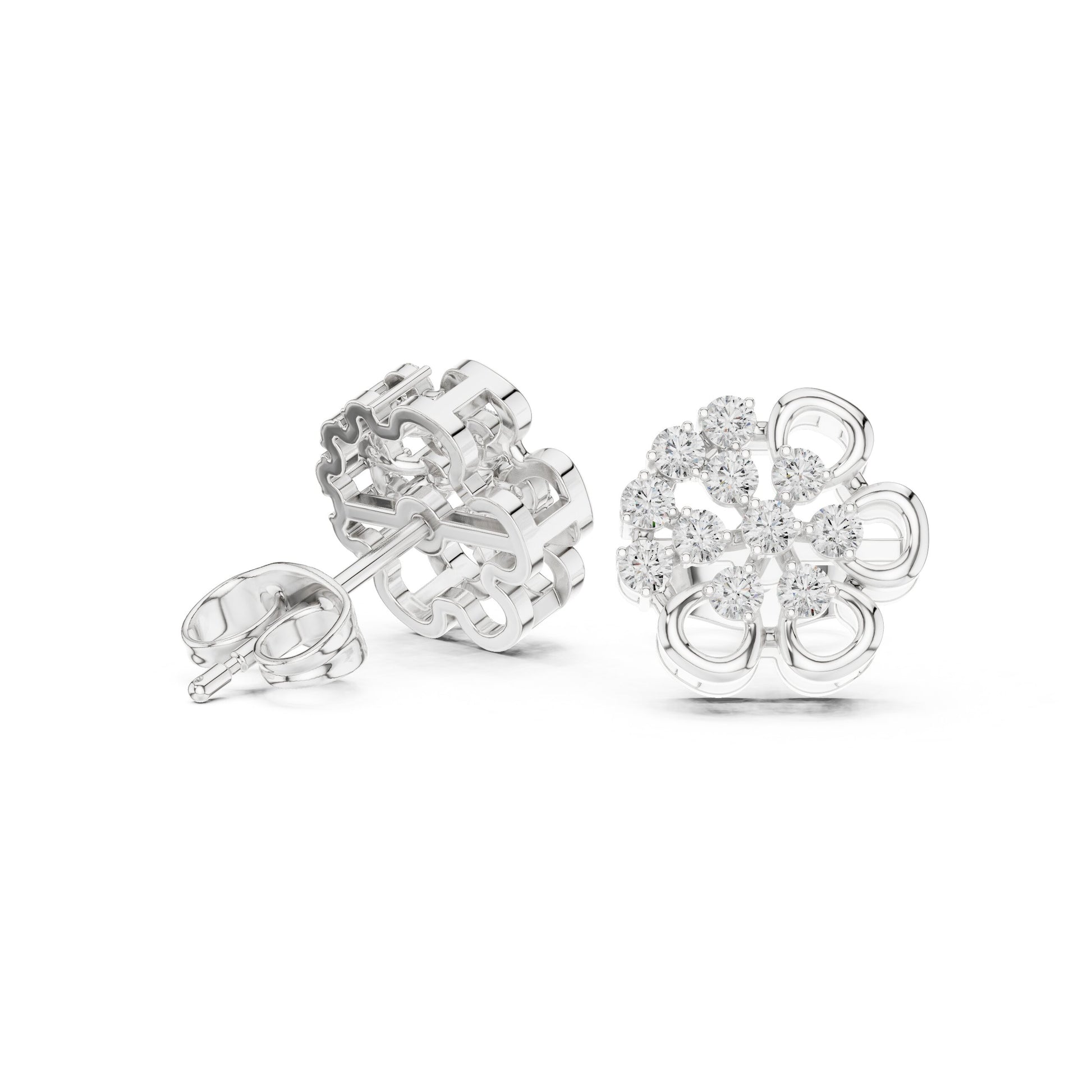 Round Cluster Lab Grown Diamond Earrings