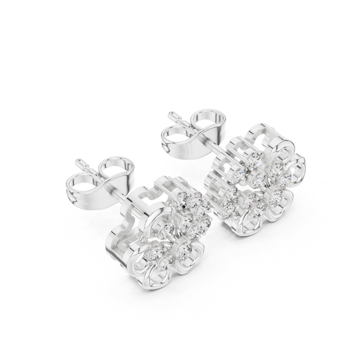Round Cluster Lab Grown Diamond Earrings