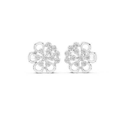 Round Cluster Lab Grown Diamond Earrings