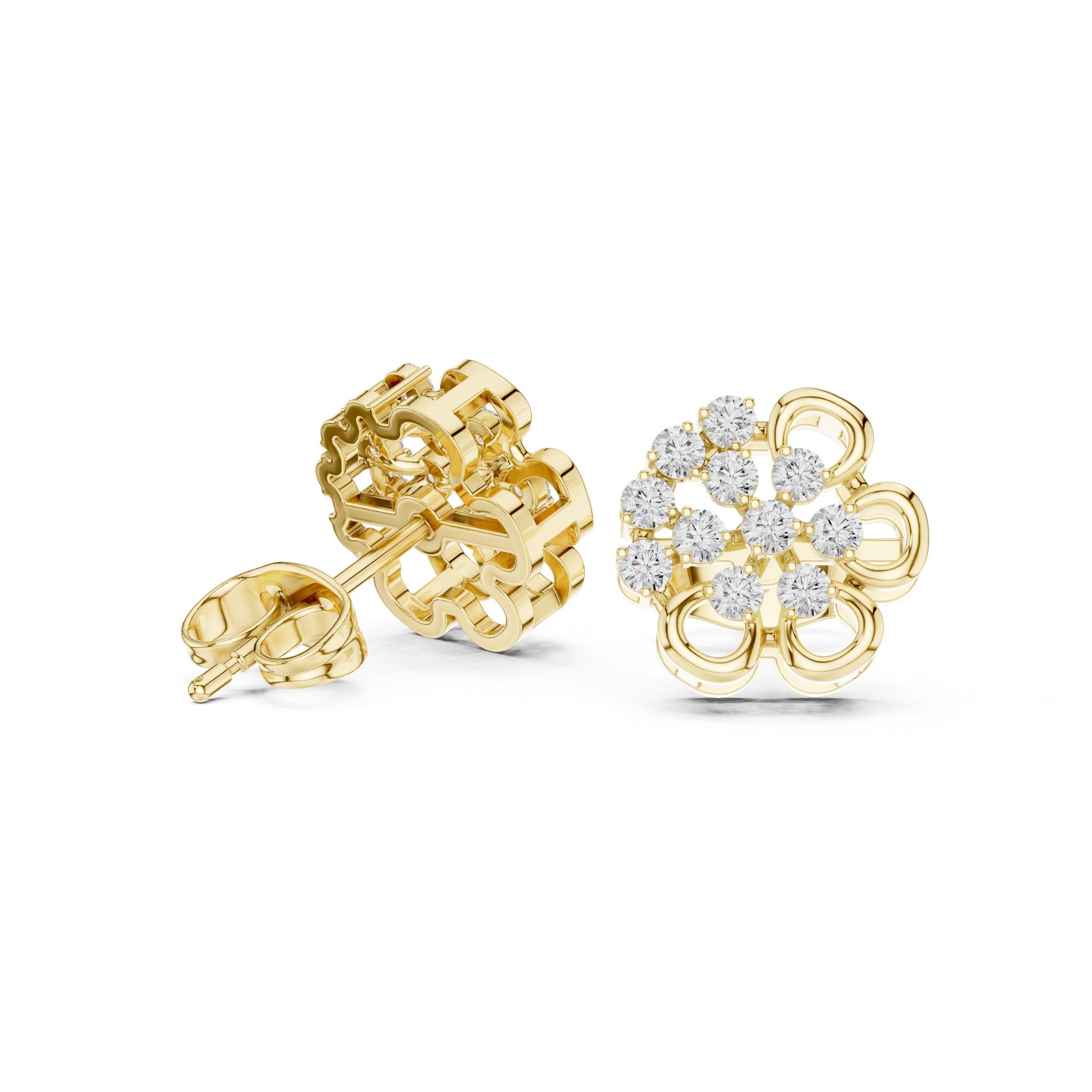 Round Cluster Lab Grown Diamond Earrings