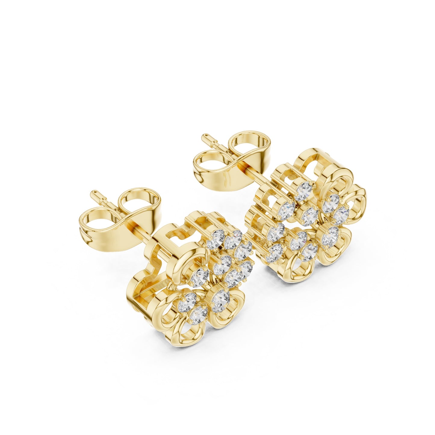 Round Cluster Lab Grown Diamond Earrings