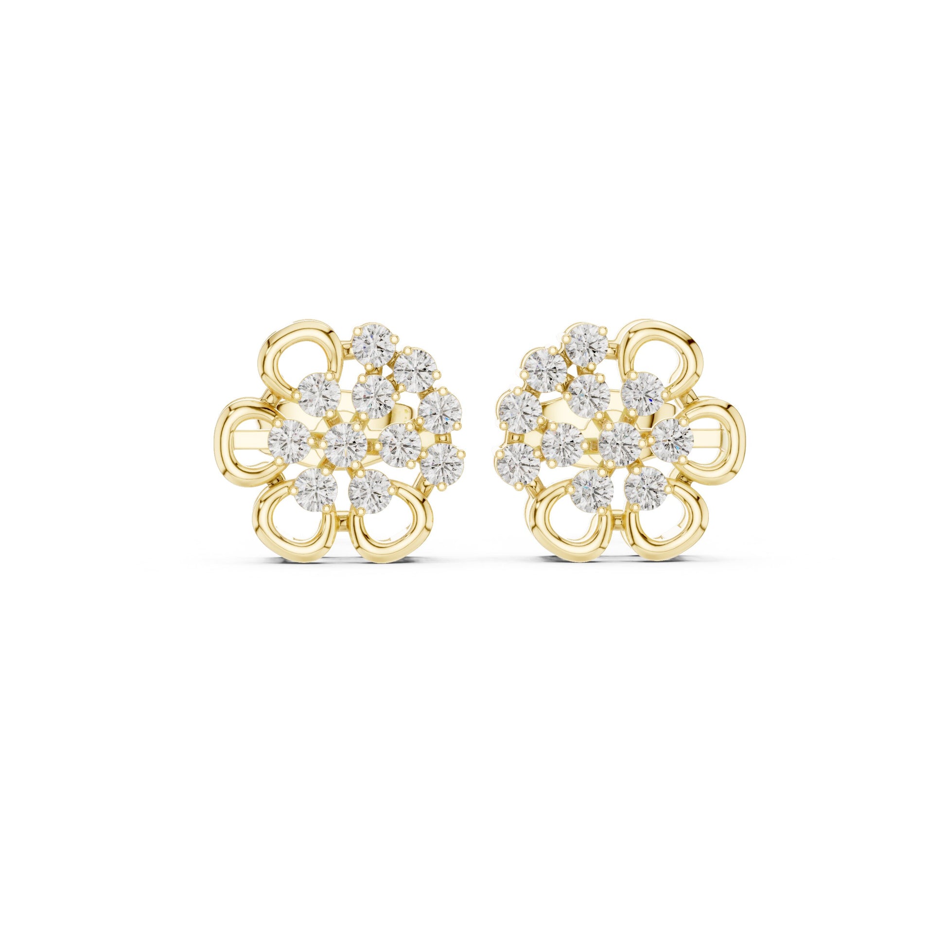 Round Cluster Lab Grown Diamond Earrings