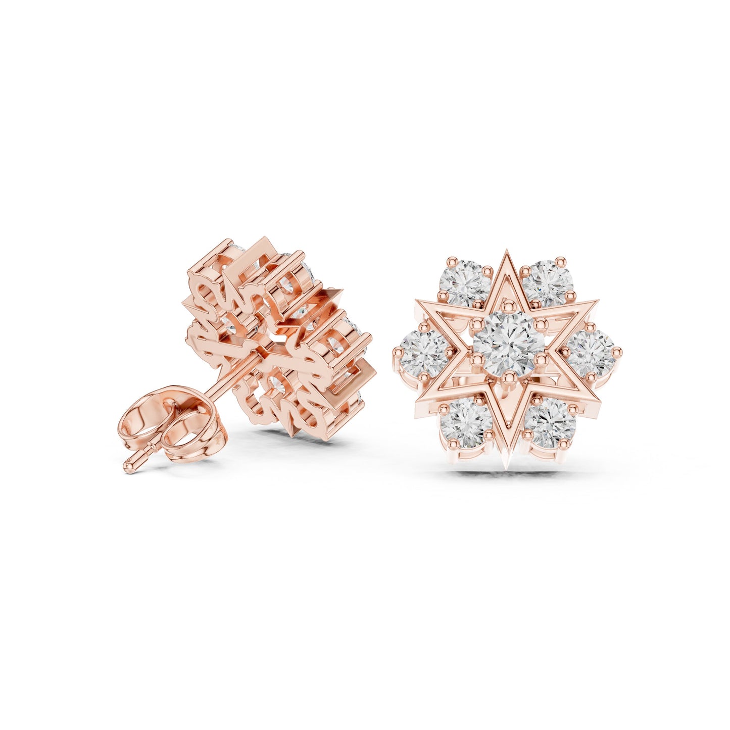 Round Cluster Lab Grown Diamond Earrings