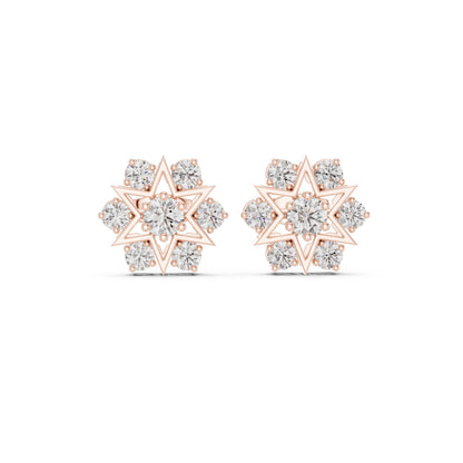 Round Cluster Lab Grown Diamond Earrings