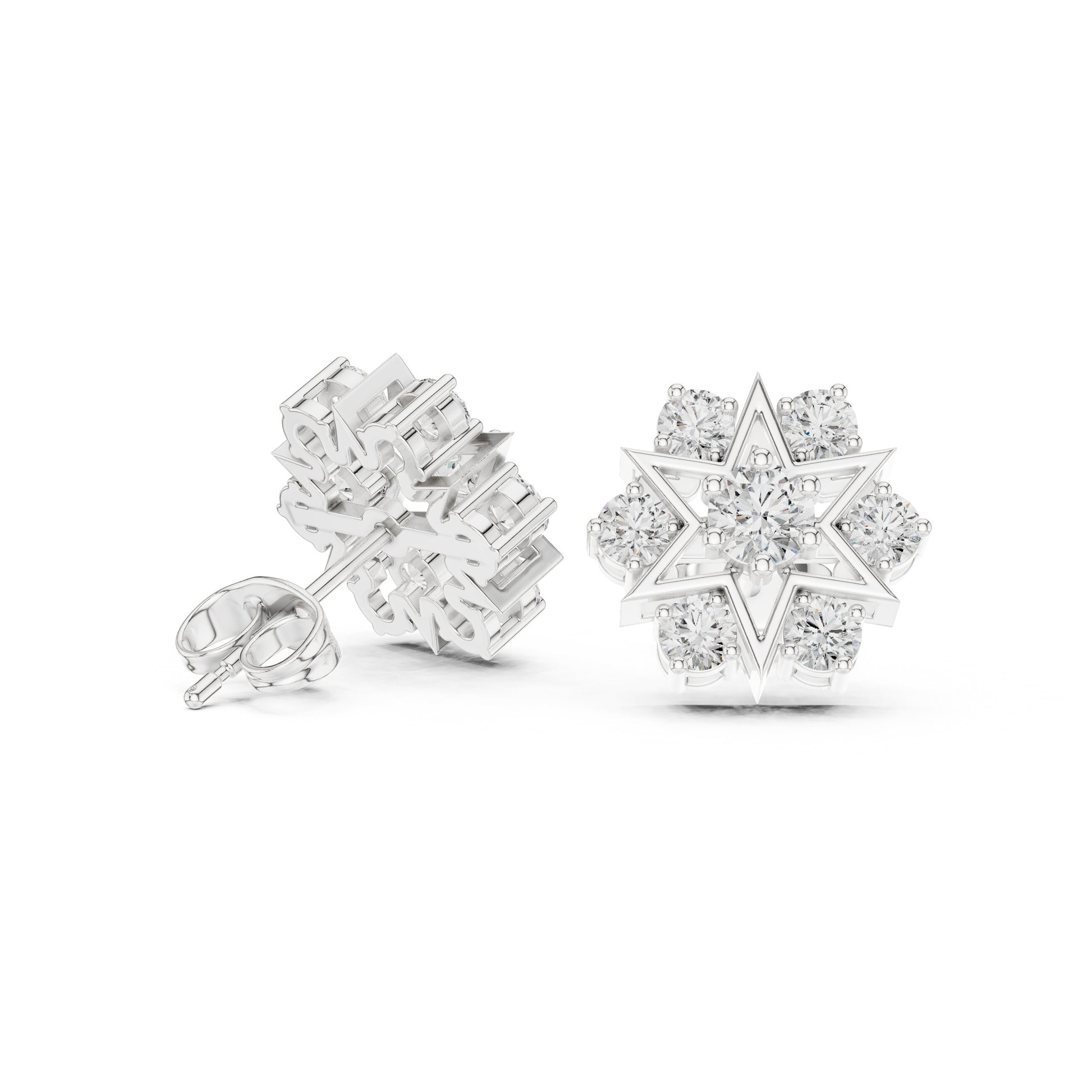 Round Cluster Lab Grown Diamond Earrings
