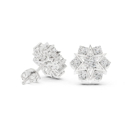 Round Cluster Lab Grown Diamond Earrings