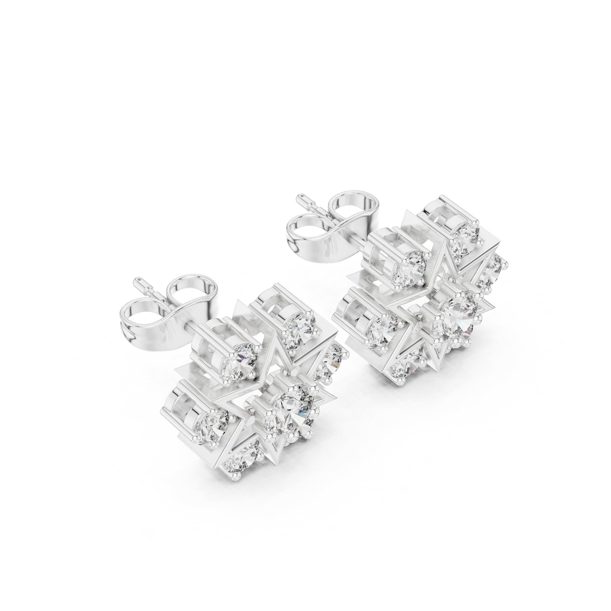 Round Cluster Lab Grown Diamond Earrings