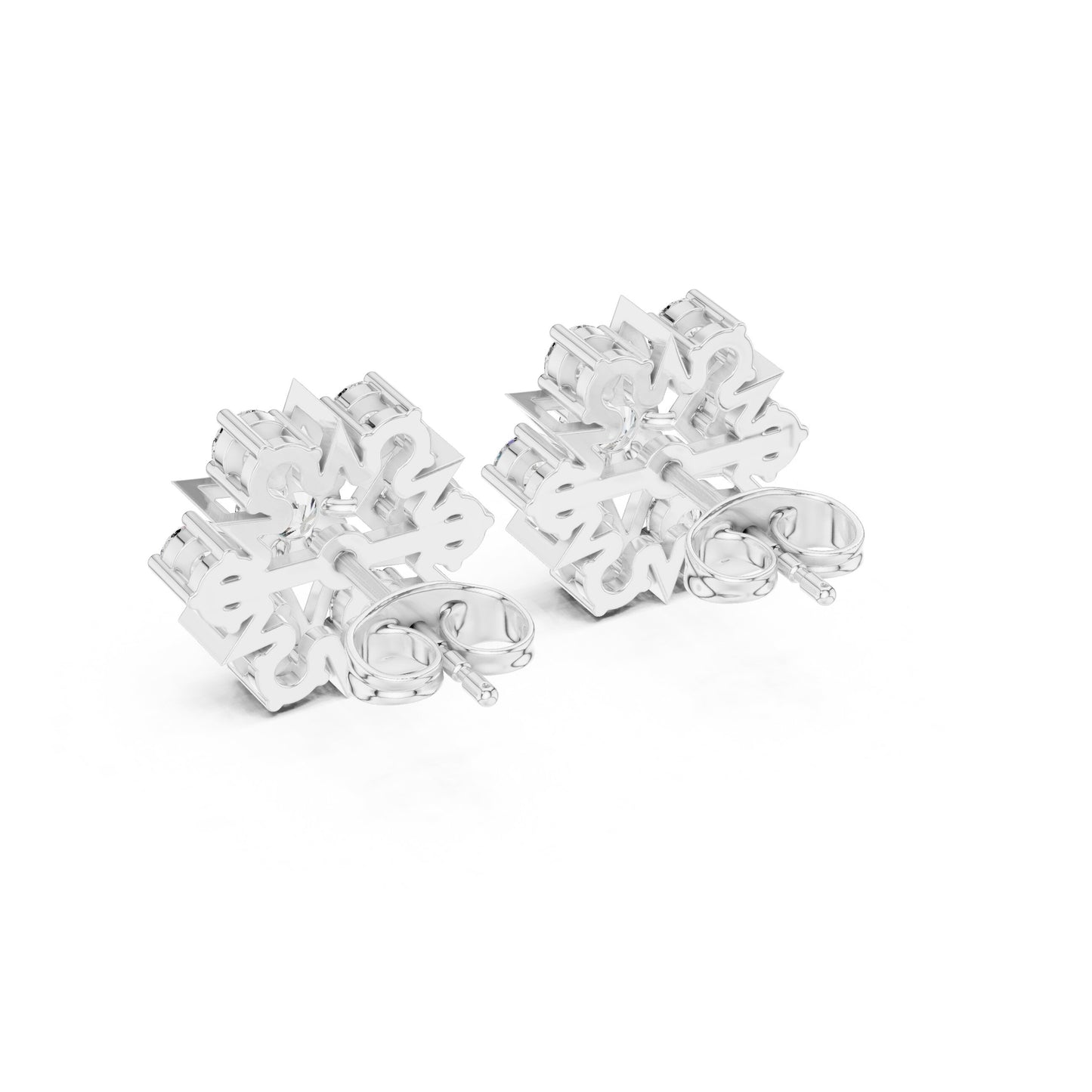 Round Cluster Lab Grown Diamond Earrings