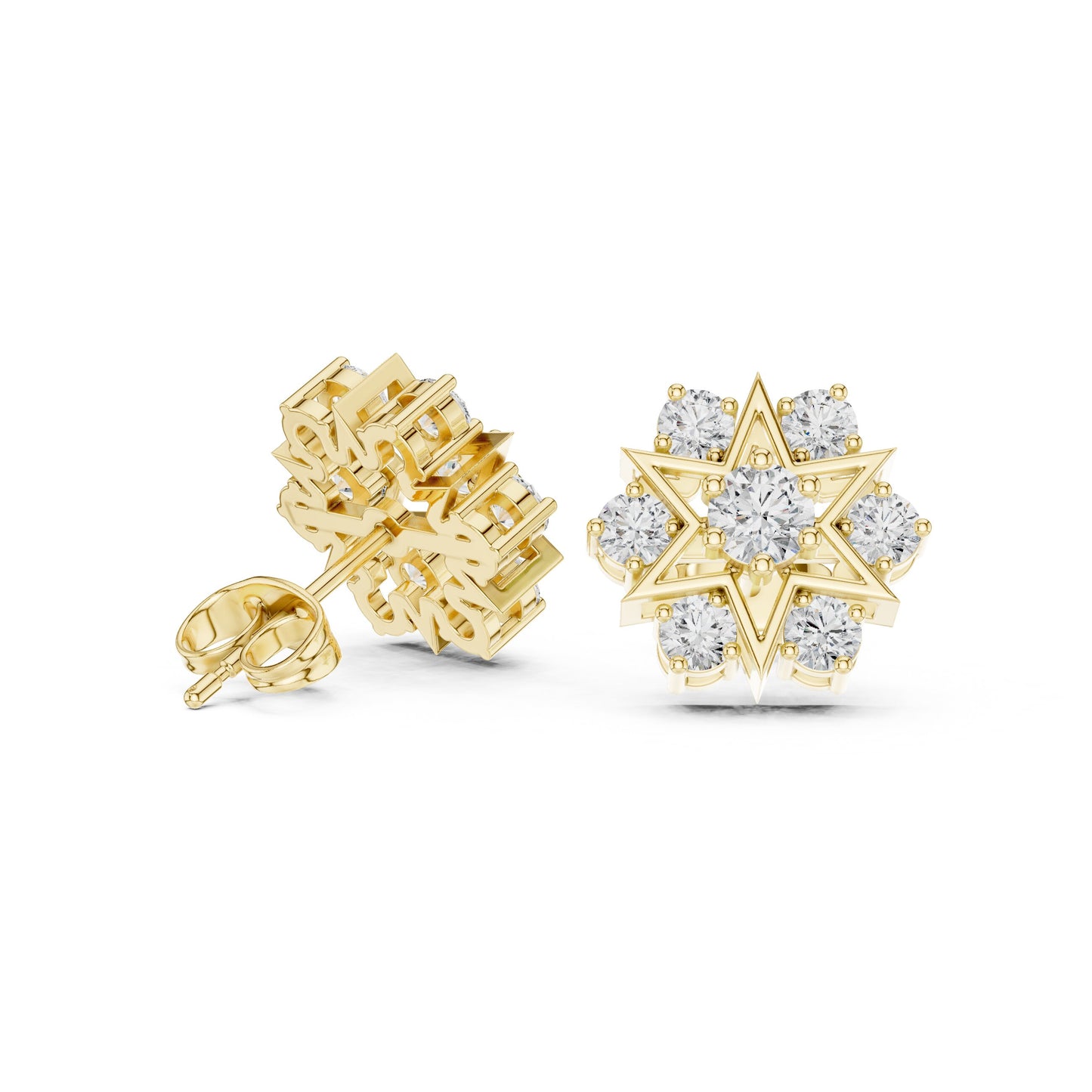 Round Cluster Lab Grown Diamond Earrings