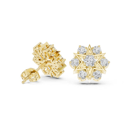 Round Cluster Lab Grown Diamond Earrings