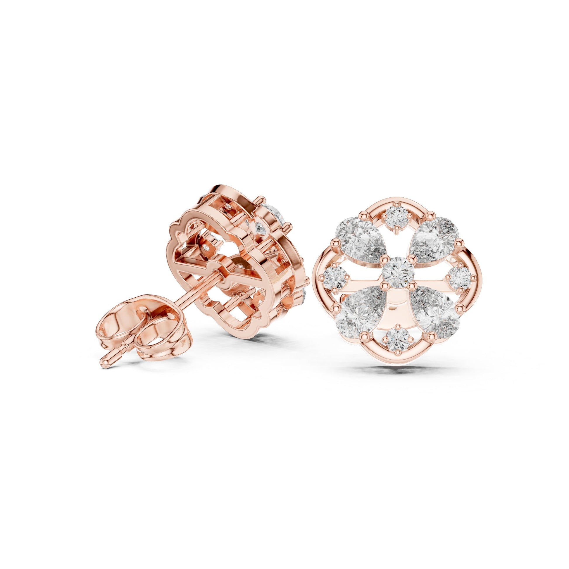 Round Cluster Lab Grown Diamond Earrings