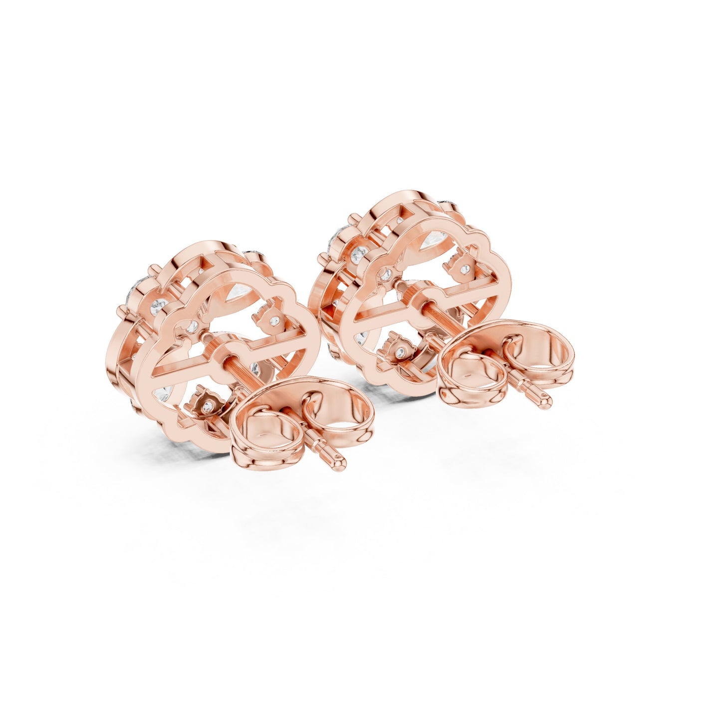 Round Cluster Lab Grown Diamond Earrings
