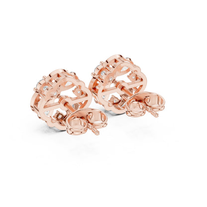 Round Cluster Lab Grown Diamond Earrings