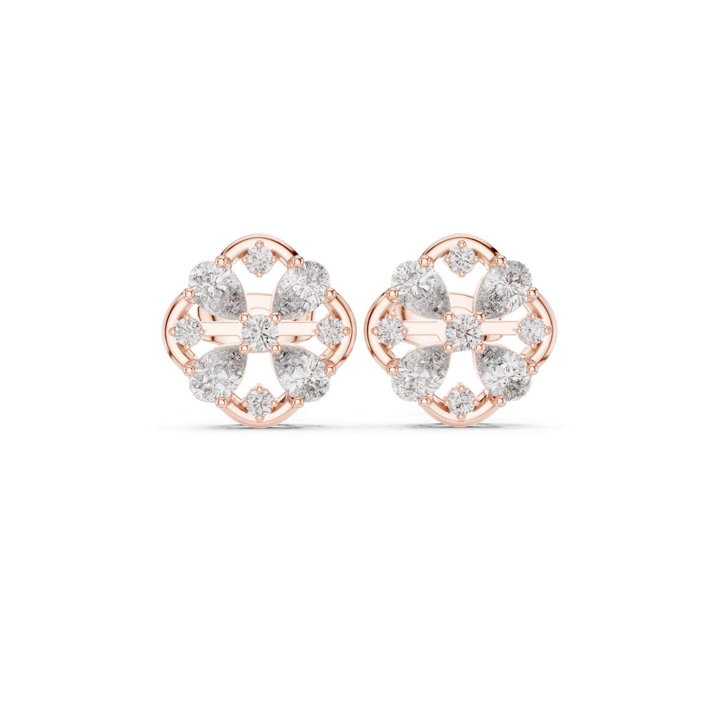Round Cluster Lab Grown Diamond Earrings
