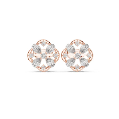 Round Cluster Lab Grown Diamond Earrings