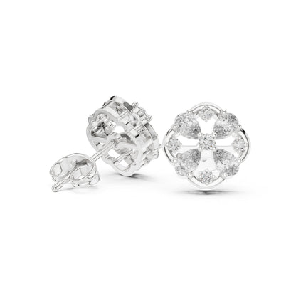 Round Cluster Lab Grown Diamond Earrings